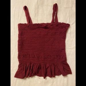 White Fawn Dark Red Crop Top